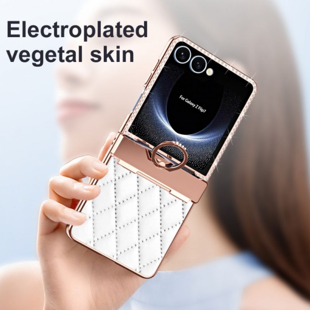 Hoesje Samsung Galaxy Z Flip 7 Ringhouder En Schermbeschermer Aan De Achterkant Bescherming Hoesje
