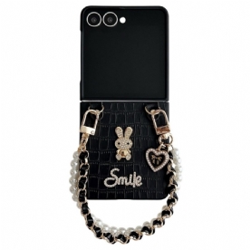 Hoesje Samsung Galaxy Z Flip 7 Smiley Bunny Met Armband