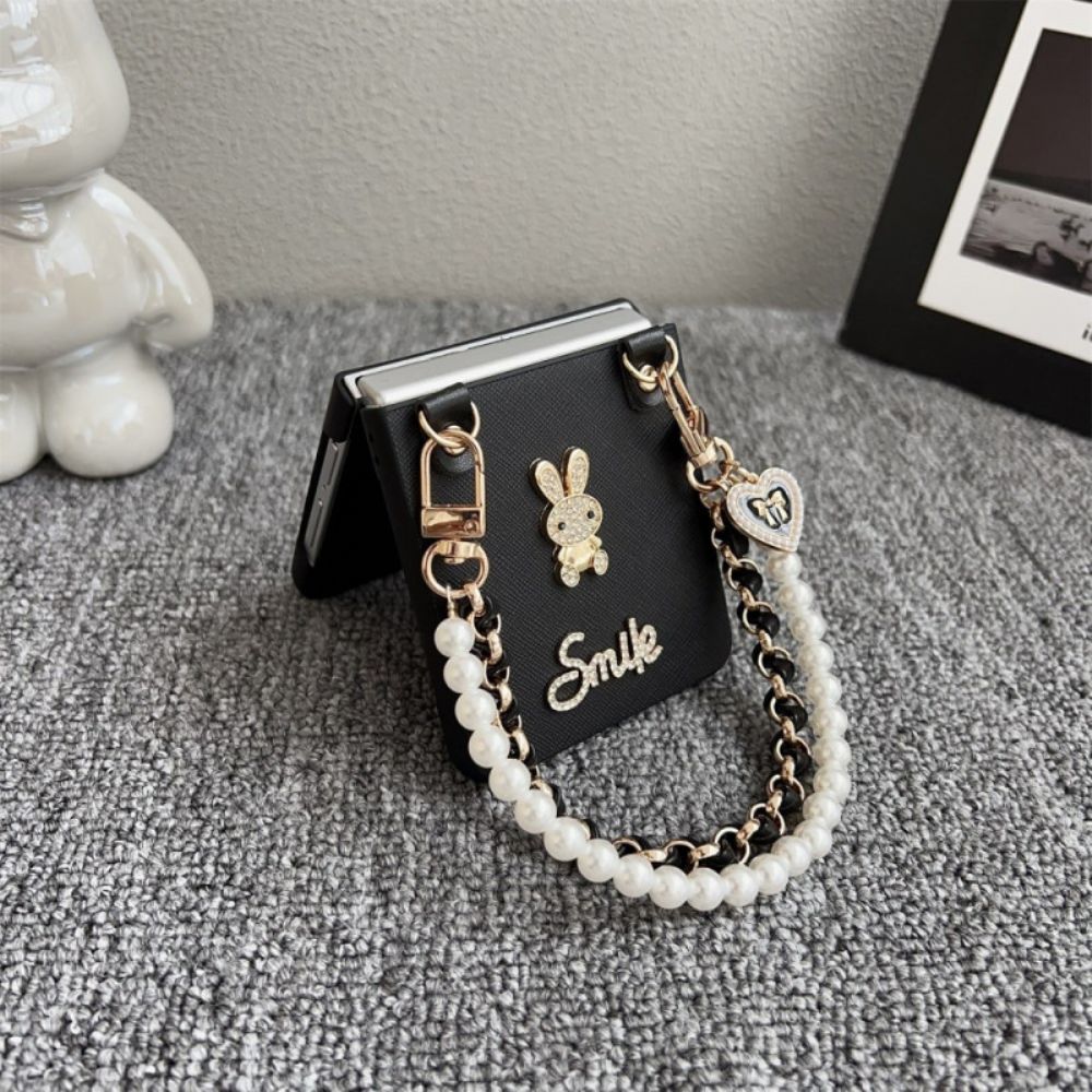 Hoesje Samsung Galaxy Z Flip 7 Smiley Bunny Met Armband