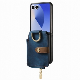 Hoesje Samsung Galaxy Z Flip 7 Vak Met Ritssluiting En Kaarthouder