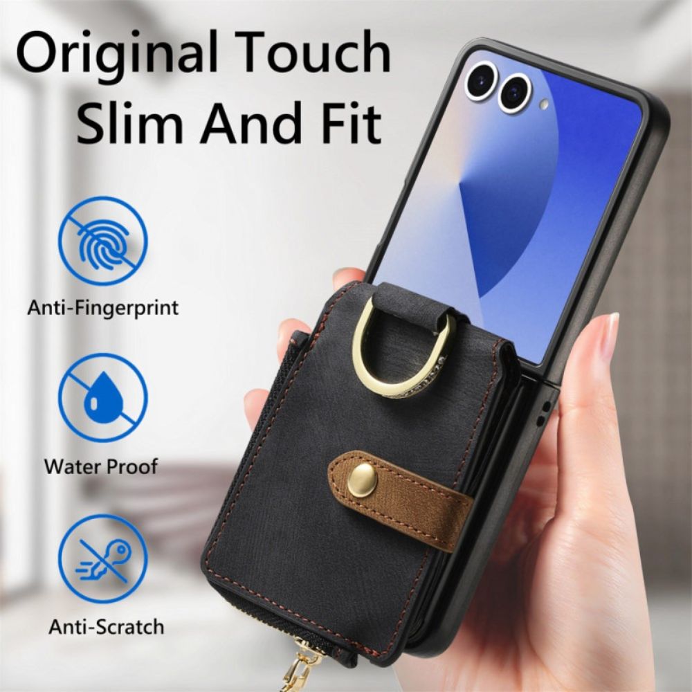 Hoesje Samsung Galaxy Z Flip 7 Vak Met Ritssluiting En Kaarthouder