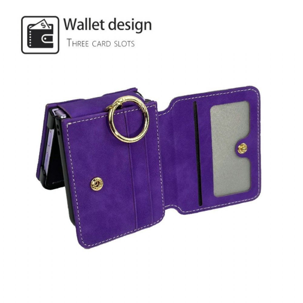 Hoesje Voor Samsung Galaxy Z Flip 7 Kaarthouder En Afneembare Ketting