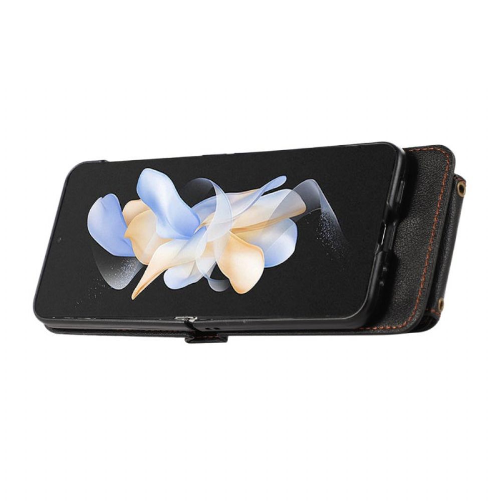 Hoesje Voor Samsung Galaxy Z Flip 7 Kaarthouder En Schouderband