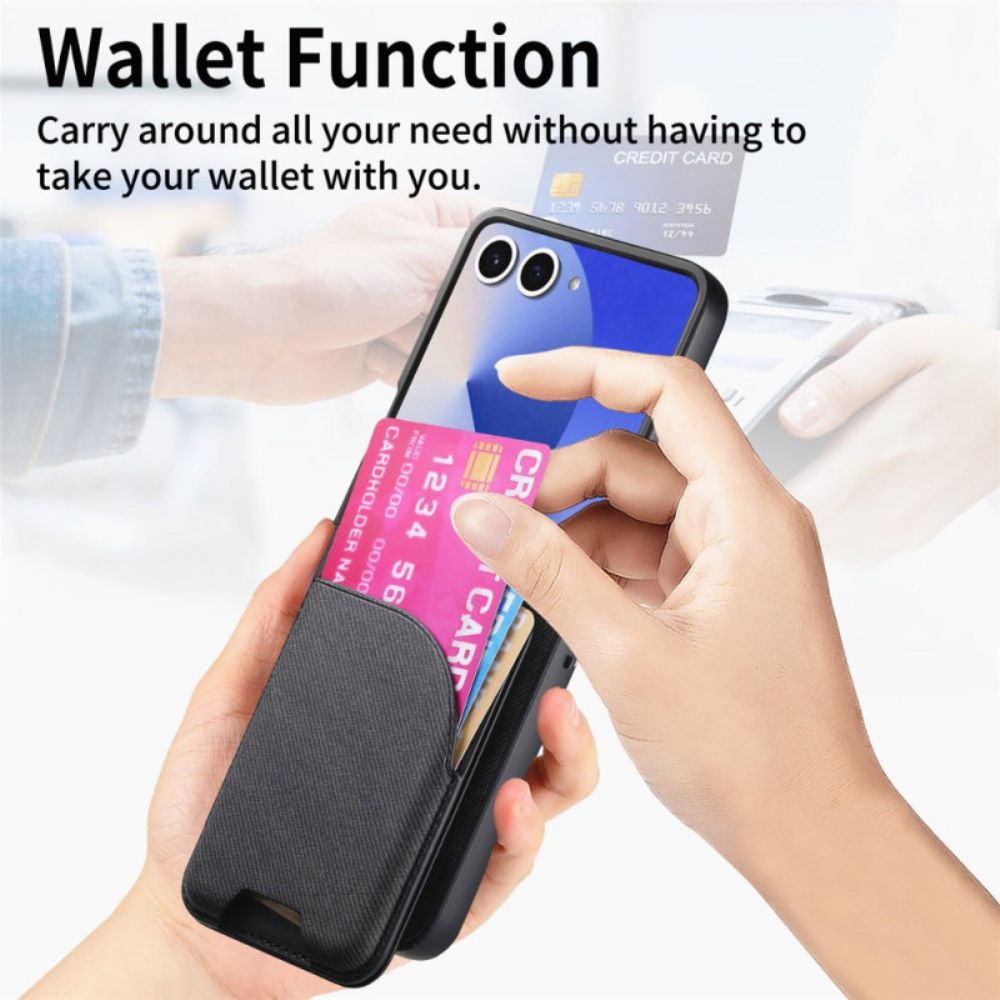 Hoesje Voor Samsung Galaxy Z Flip 7 Magnetisch Met Houder En Afneembare Kaarthouder