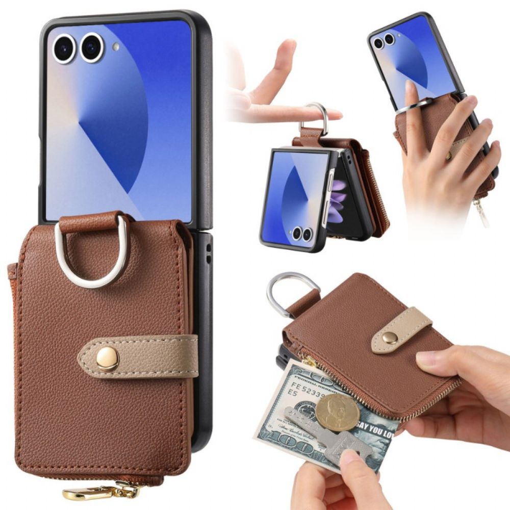 Hoesje Voor Samsung Galaxy Z Flip 7 Muntportemonnee En Ringhouder