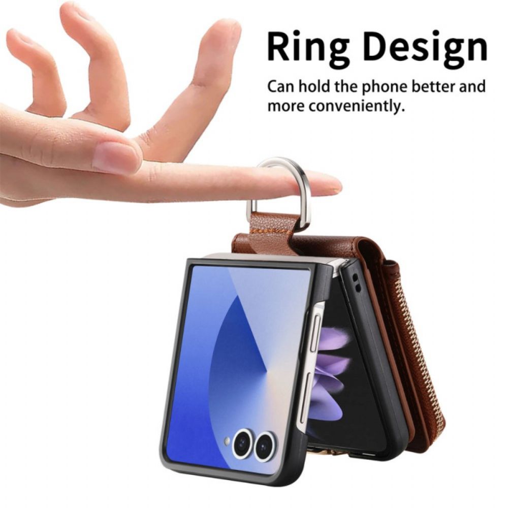 Hoesje Voor Samsung Galaxy Z Flip 7 Muntportemonnee En Ringhouder