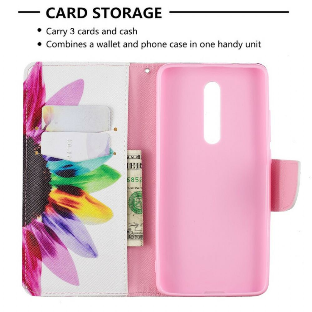 Folio-hoesje voor Xiaomi Mi 9T / Mi 9T Pro Aquarel Bloem
