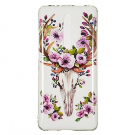 Hoesje voor Xiaomi Mi 9T / Mi 9T Pro Fluorescerende Eland Met Bloemen