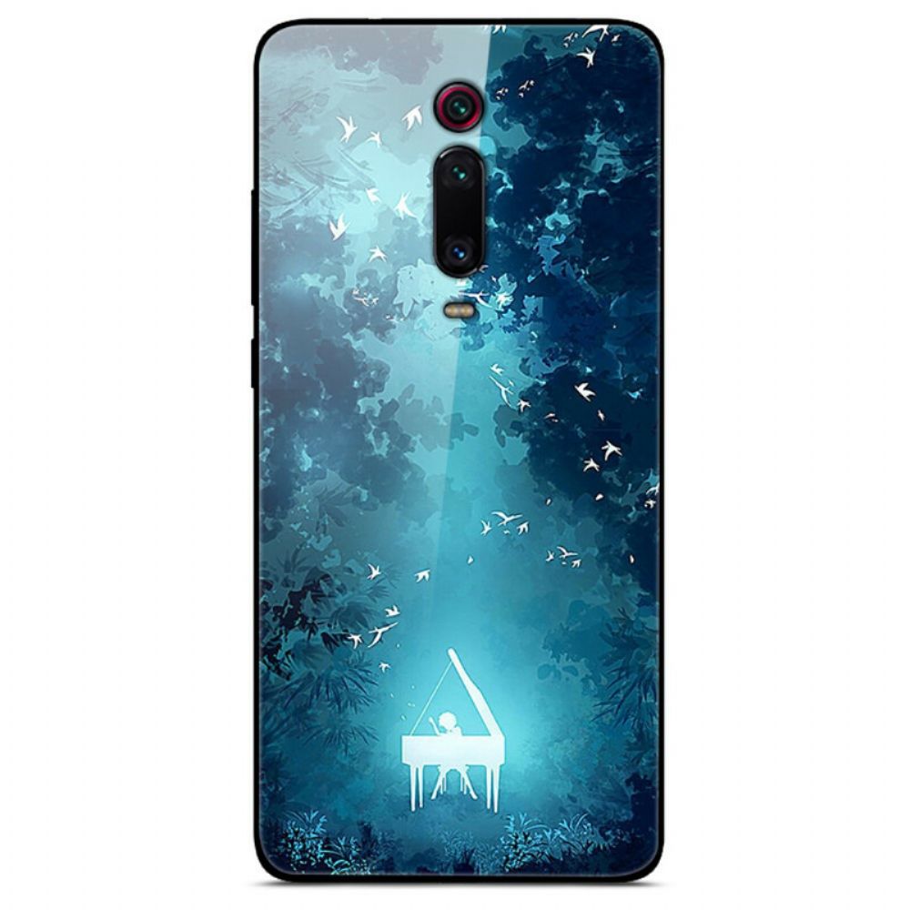 Hoesje voor Xiaomi Mi 9T / Mi 9T Pro Piano Van Gehard Glas In De Nacht