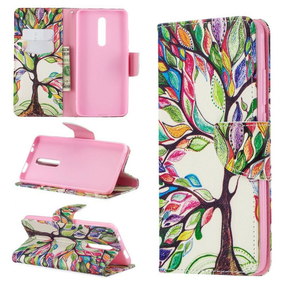 Leren Hoesje voor Xiaomi Mi 9T / Mi 9T Pro Gekleurde Boom
