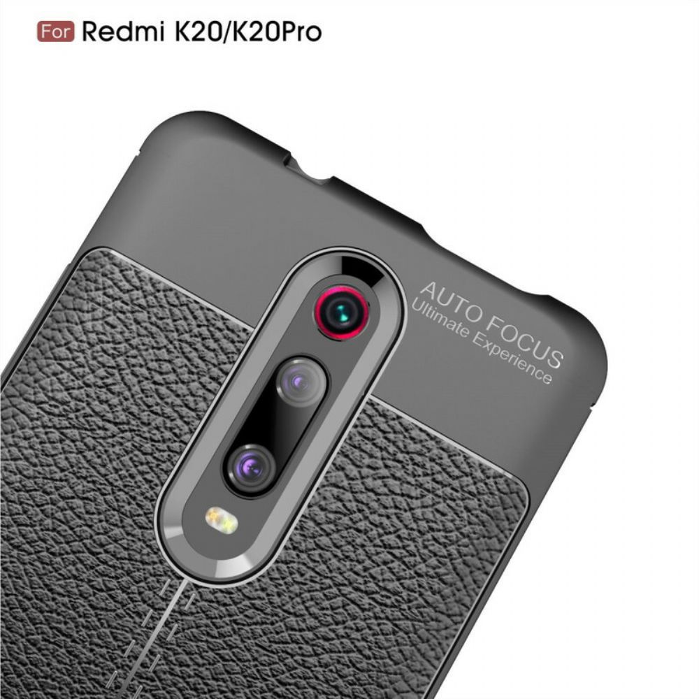 Telefoonhoesje voor Xiaomi Mi 9T / Mi 9T Pro Dubbele Lijn Litchi Leder Effect