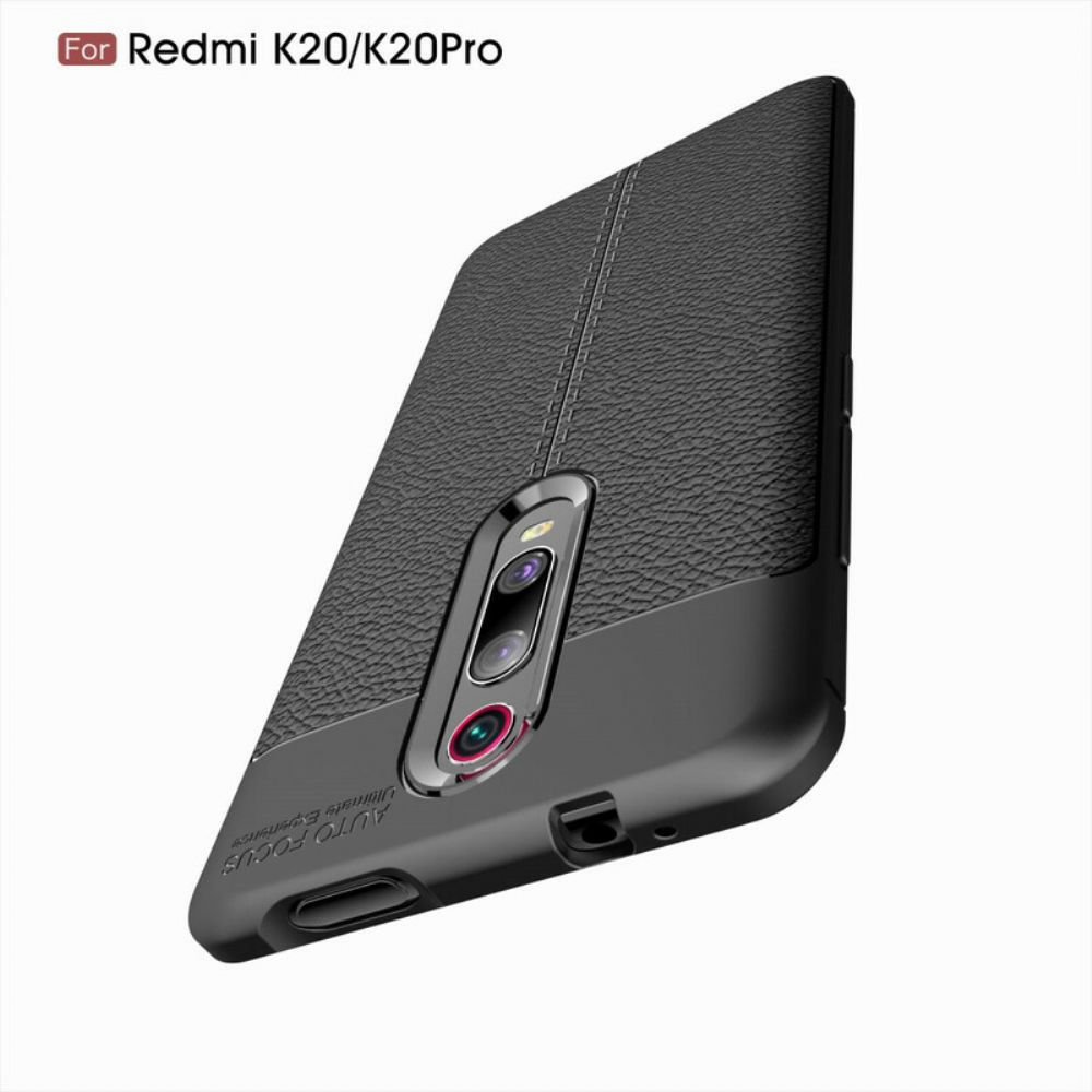 Telefoonhoesje voor Xiaomi Mi 9T / Mi 9T Pro Dubbele Lijn Litchi Leder Effect