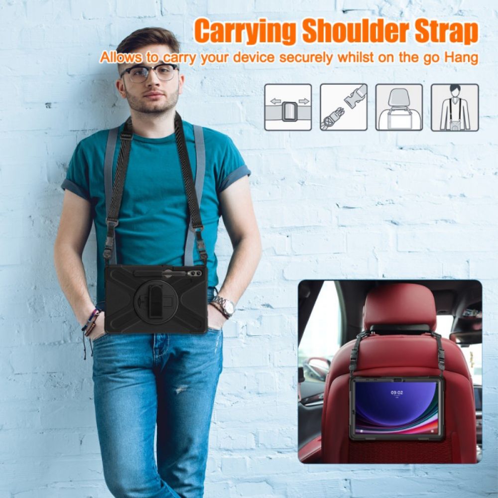 Case Hoesje Samsung Galaxy Tab S10 Plus Telefoonhoesje Duurzame Standaard En Schouderriem