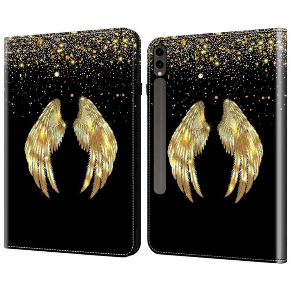 Cover Voor Samsung Galaxy Tab S10 Plus Gouden Vleugels