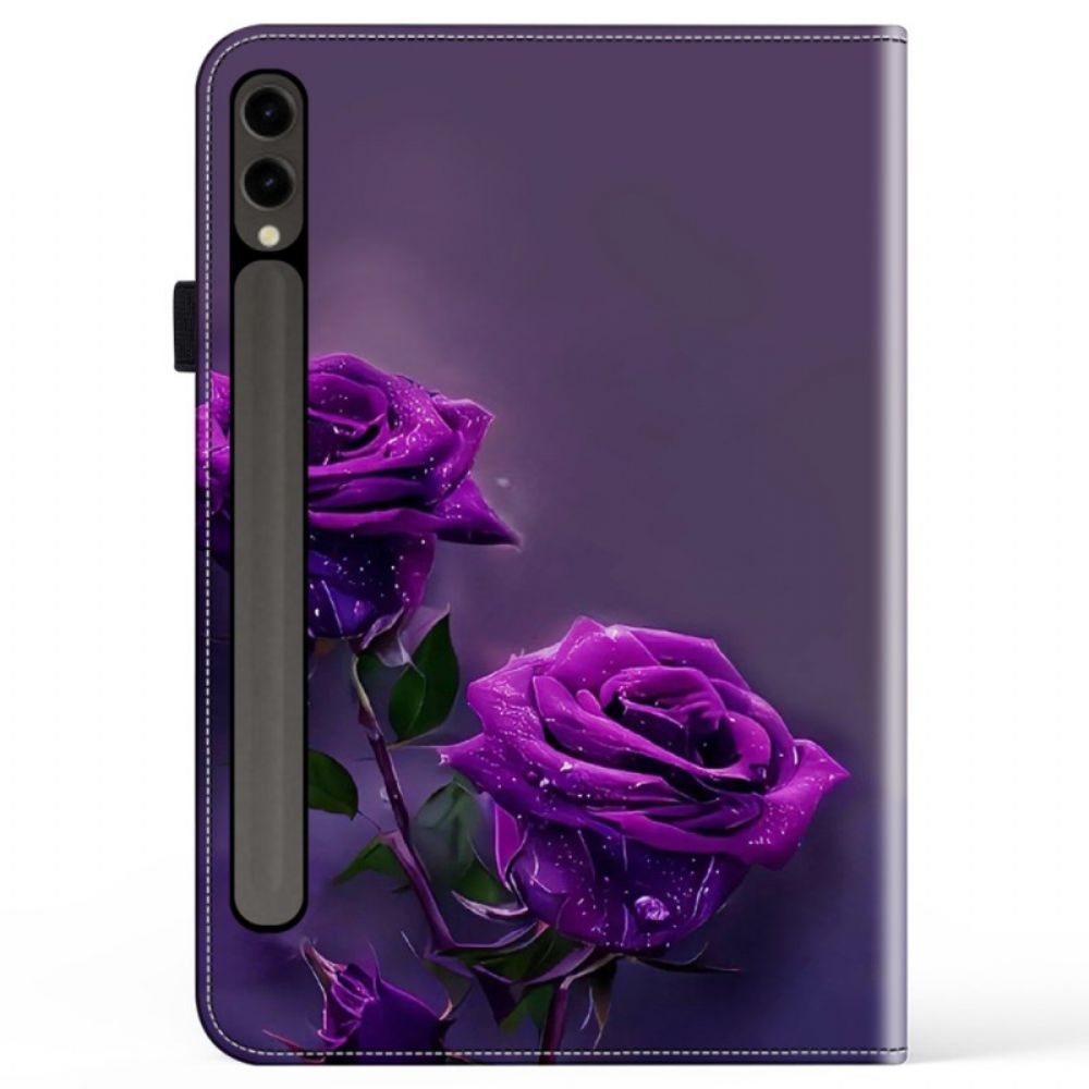 Cover Voor Samsung Galaxy Tab S10 Plus Paarse Rozen