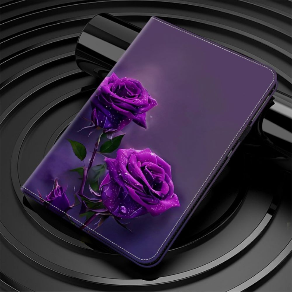Cover Voor Samsung Galaxy Tab S10 Plus Paarse Rozen