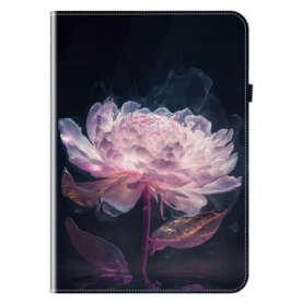 Hoesje Case Samsung Galaxy Tab S10 Plus Telefoonhoesje Paarse Pioenroos
