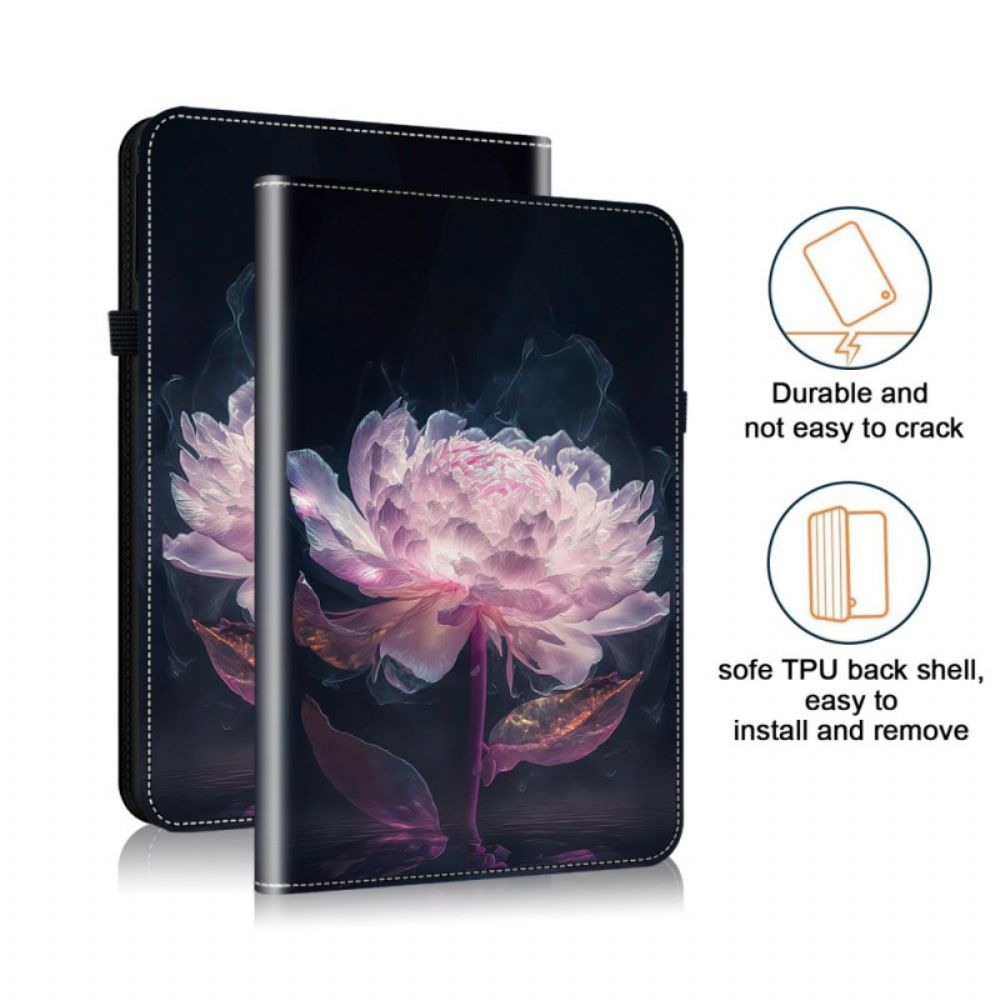 Hoesje Case Samsung Galaxy Tab S10 Plus Telefoonhoesje Paarse Pioenroos
