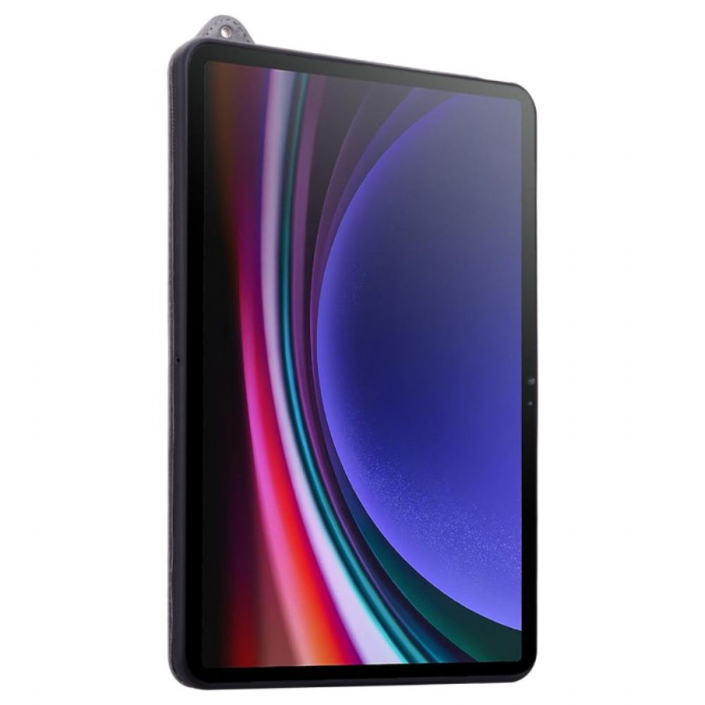 Hoesje Voor Samsung Galaxy Tab S10 Plus Stylushouder En Riem Met Leer-effect