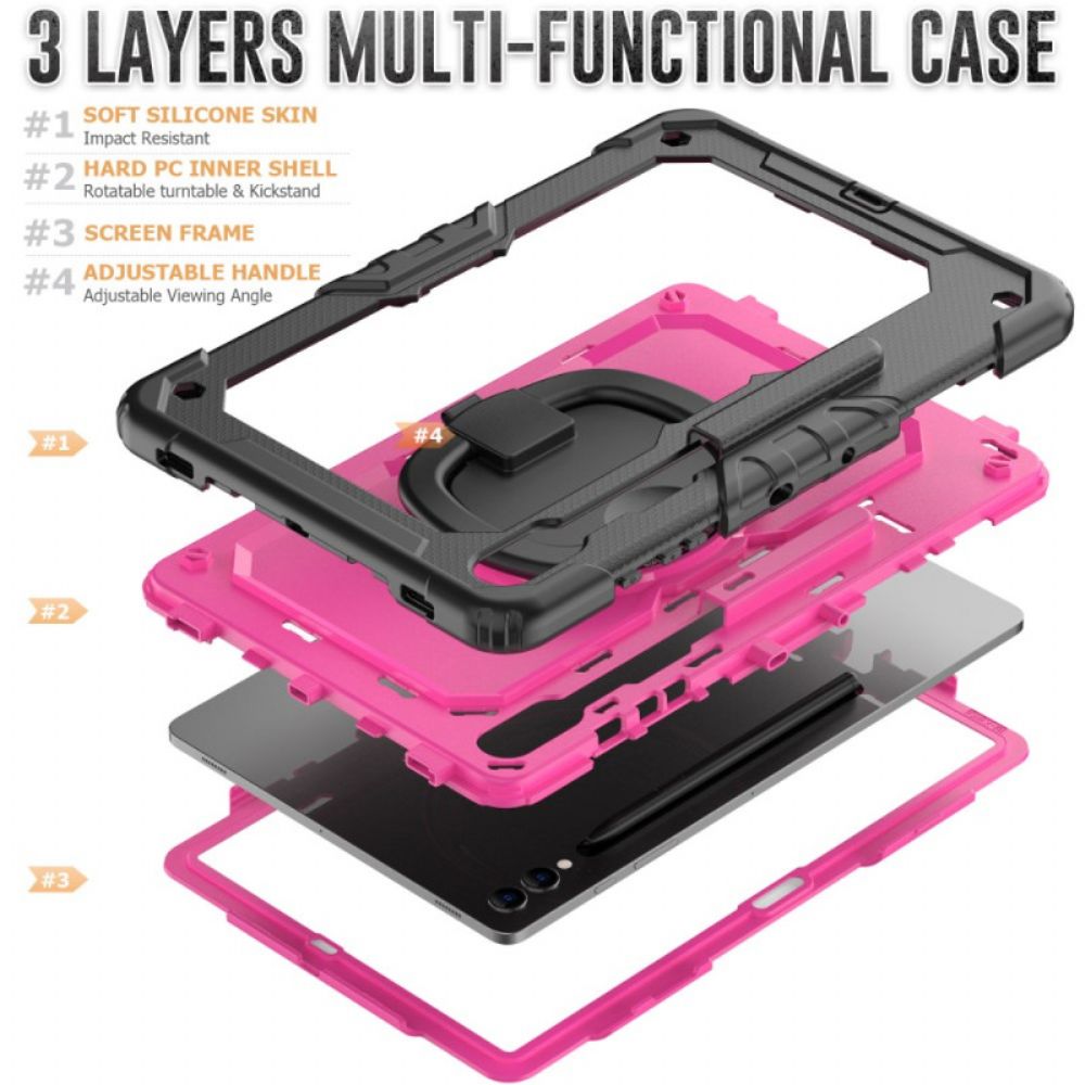 Hoesje Voor Samsung Galaxy Tab S10 Plus Ultra-bestendige Bescherming Met Stylushouder En Schouderriem