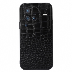Hoesje voor Vivo X80 Pro Echt Leer Met Krokodillenstructuur