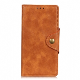 Flip Case voor Samsung Galaxy A03s Knoop Van Kunstleer
