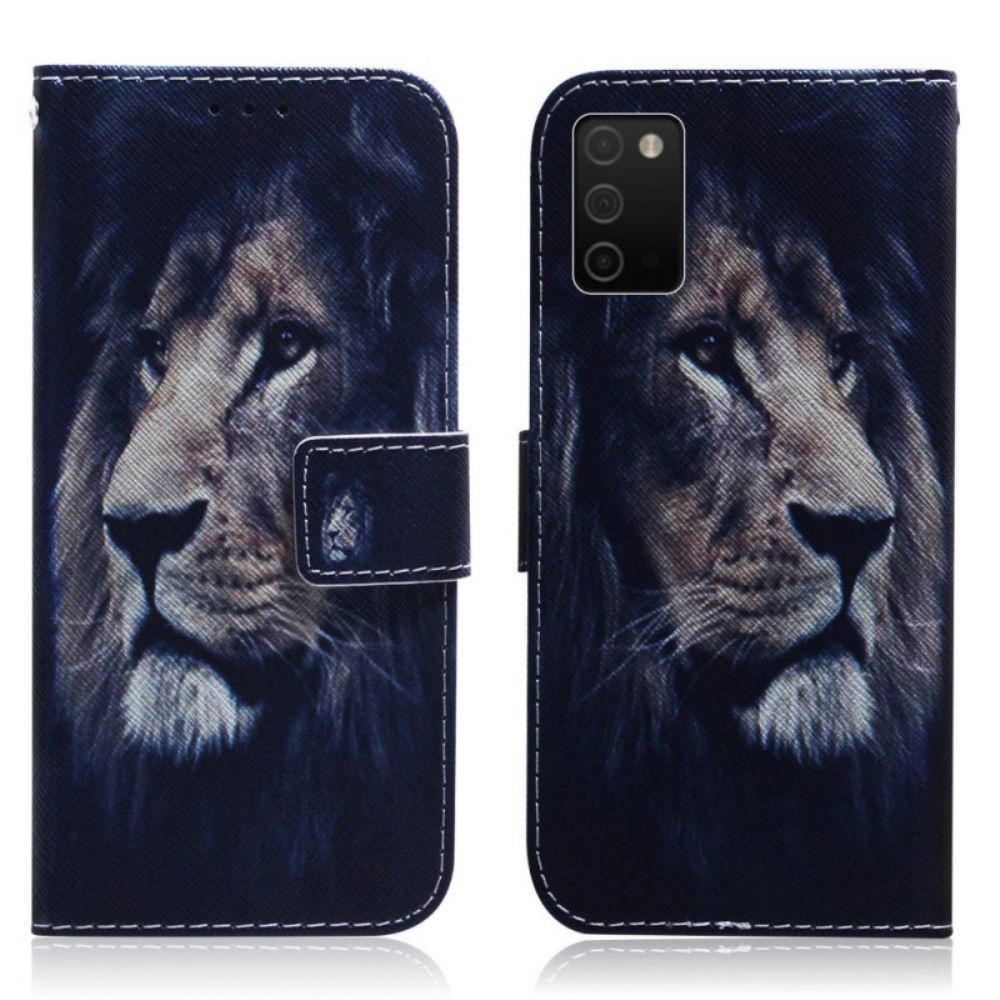 Folio-hoesje voor Samsung Galaxy A03s Droomende Leeuw