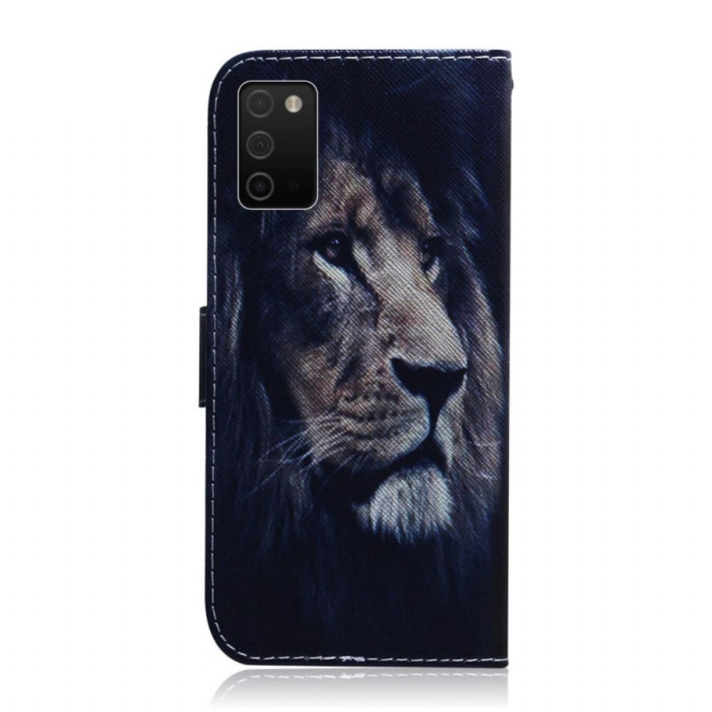 Folio-hoesje voor Samsung Galaxy A03s Droomende Leeuw
