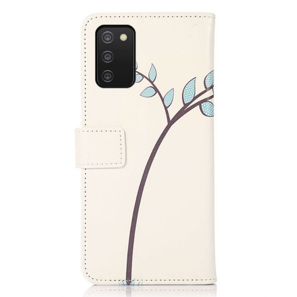 Folio-hoesje voor Samsung Galaxy A03s Paar Uilen In De Boom