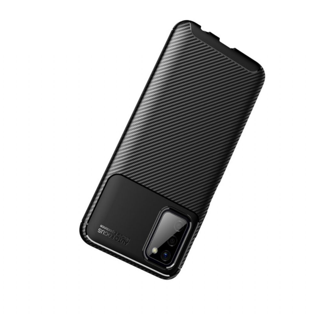 Hoesje voor Samsung Galaxy A03s Flexibele Koolstofvezel