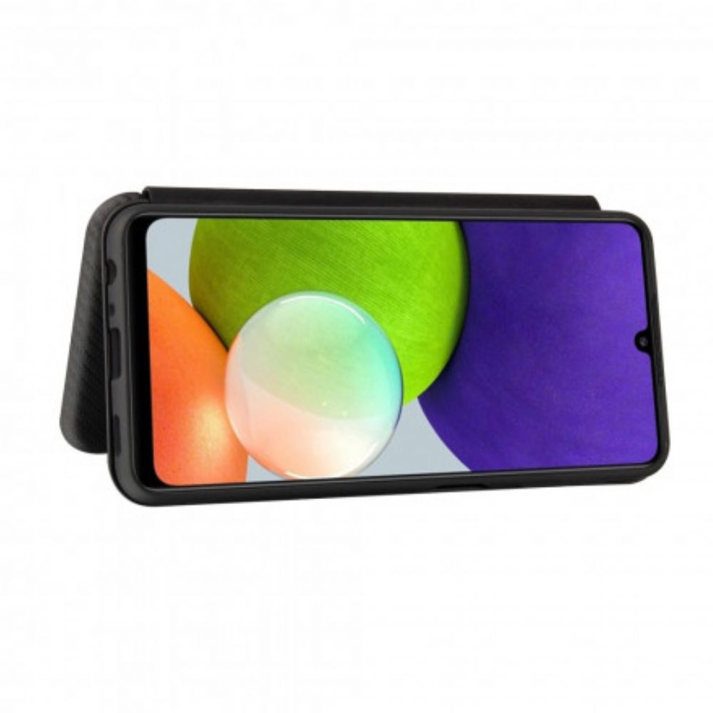 Bescherming Hoesje voor Samsung Galaxy A22 4G Folio-hoesje Koolstofvezel
