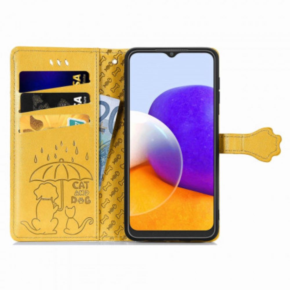 Folio-hoesje voor Samsung Galaxy A22 4G Geanimeerde Dieren