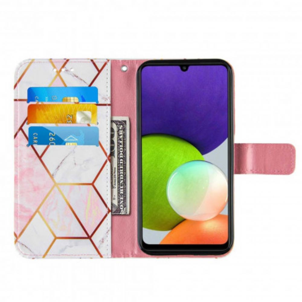Folio-hoesje voor Samsung Galaxy A22 4G Geometrisch Marmer