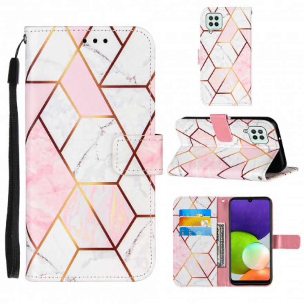 Folio-hoesje voor Samsung Galaxy A22 4G Geometrisch Marmer