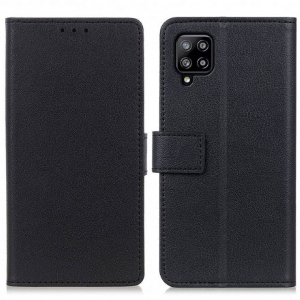 Folio-hoesje voor Samsung Galaxy A22 4G Klassiek Glanzend Leereffect