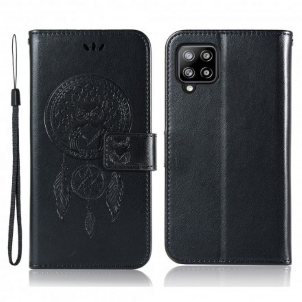 Folio-hoesje voor Samsung Galaxy A22 4G Lederen Effect Dromenvanger Uil