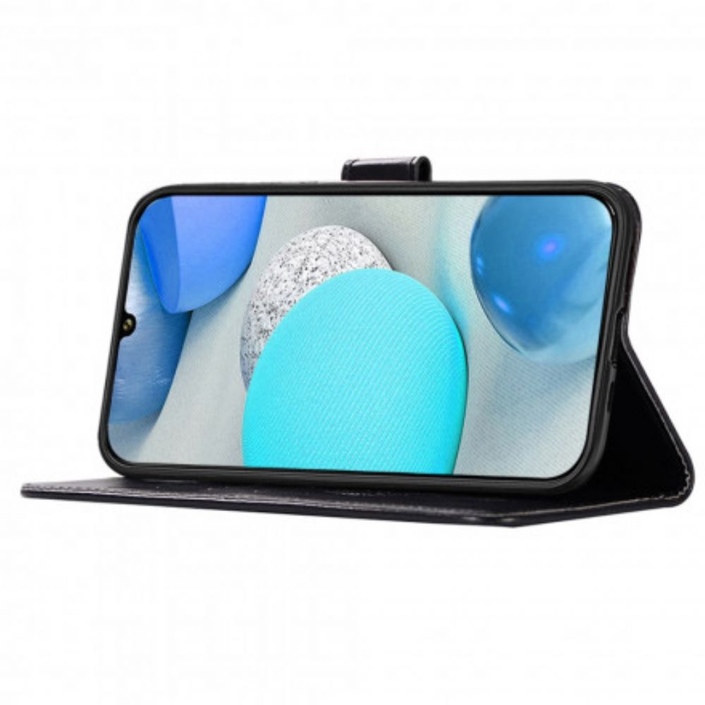 Folio-hoesje voor Samsung Galaxy A22 4G Lederen Effect Dromenvanger Uil