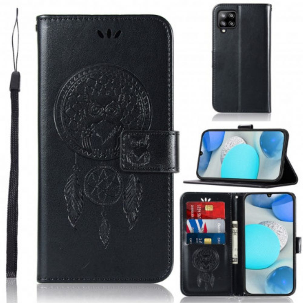 Folio-hoesje voor Samsung Galaxy A22 4G Lederen Effect Dromenvanger Uil