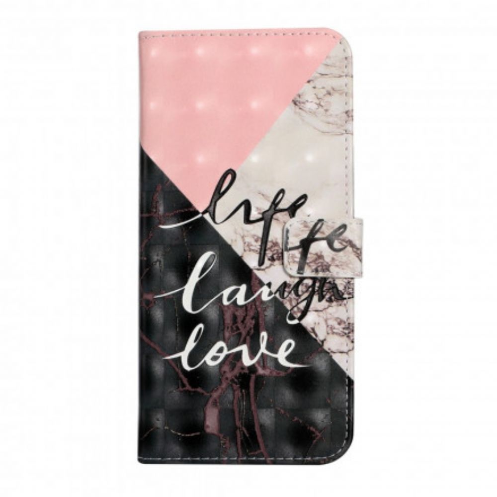 Folio-hoesje voor Samsung Galaxy A22 4G Leven Lach Liefde