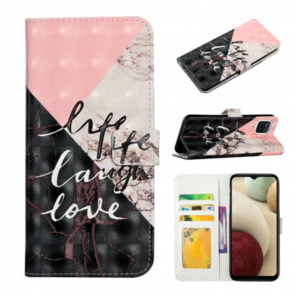 Folio-hoesje voor Samsung Galaxy A22 4G Leven Lach Liefde
