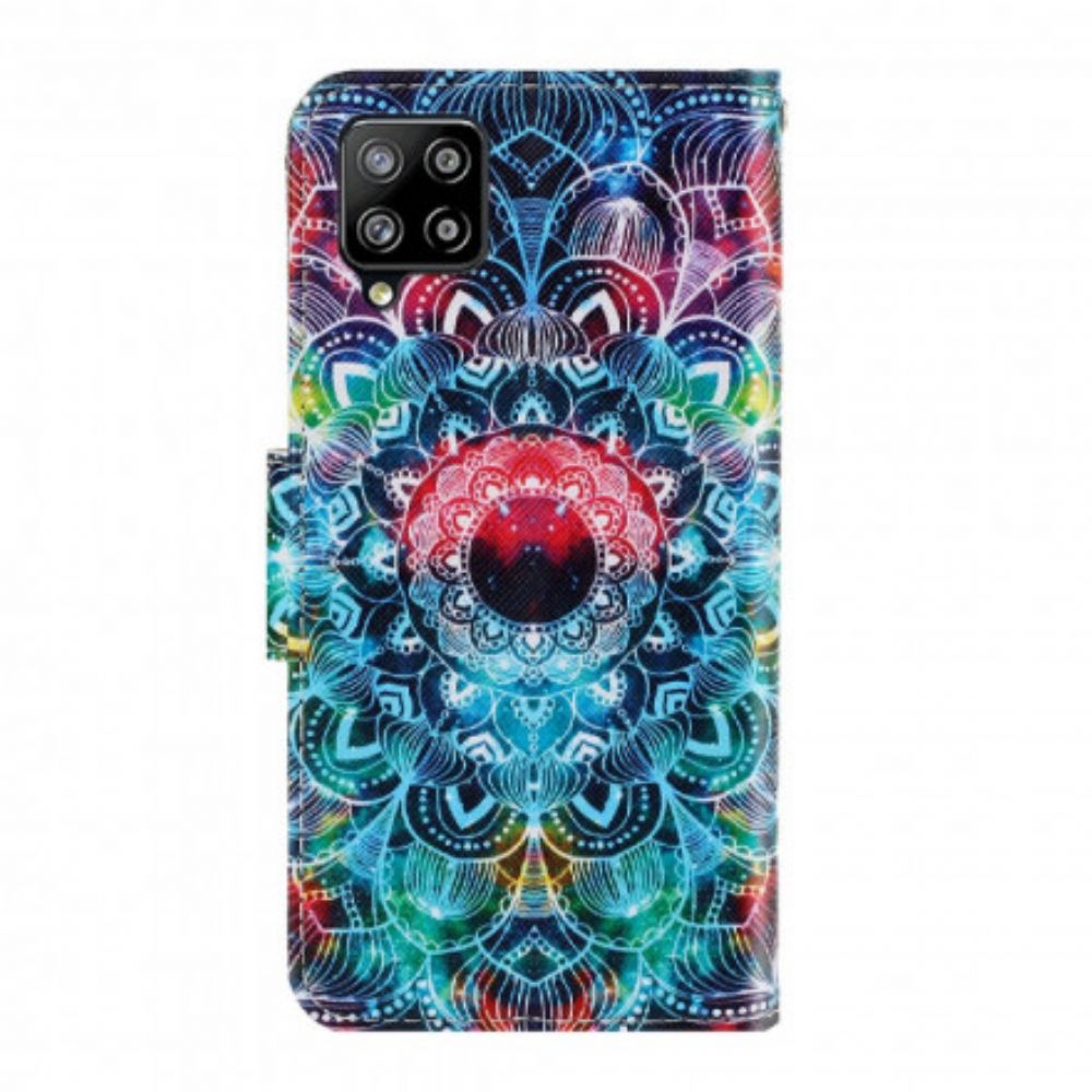 Folio-hoesje voor Samsung Galaxy A22 4G Met Ketting Flashy Strappy Mandala