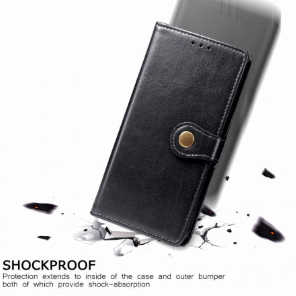 Leren Hoesje voor Samsung Galaxy A22 4G Faux Leder En Vintage Sluiting