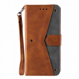 Leren Hoesje voor Samsung Galaxy A22 4G Skin-touch-naden