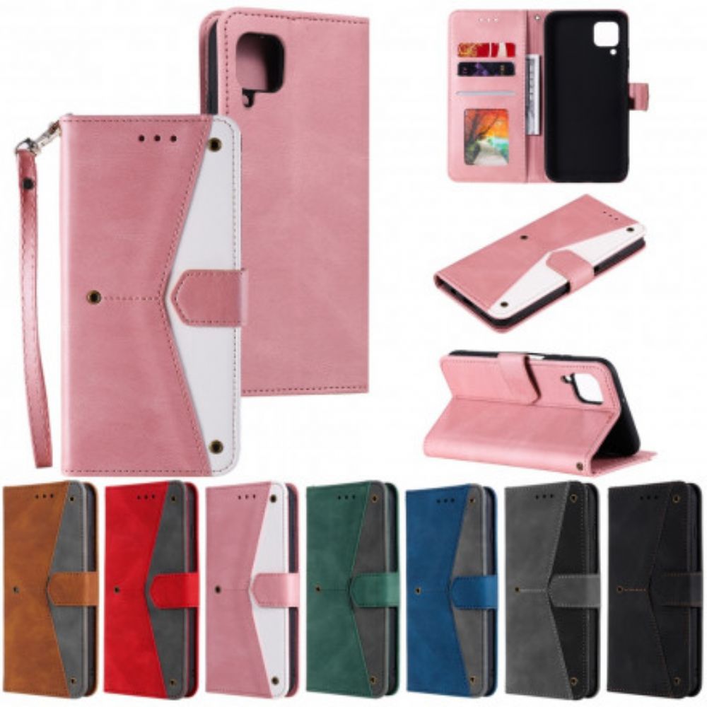 Leren Hoesje voor Samsung Galaxy A22 4G Skin-touch-naden