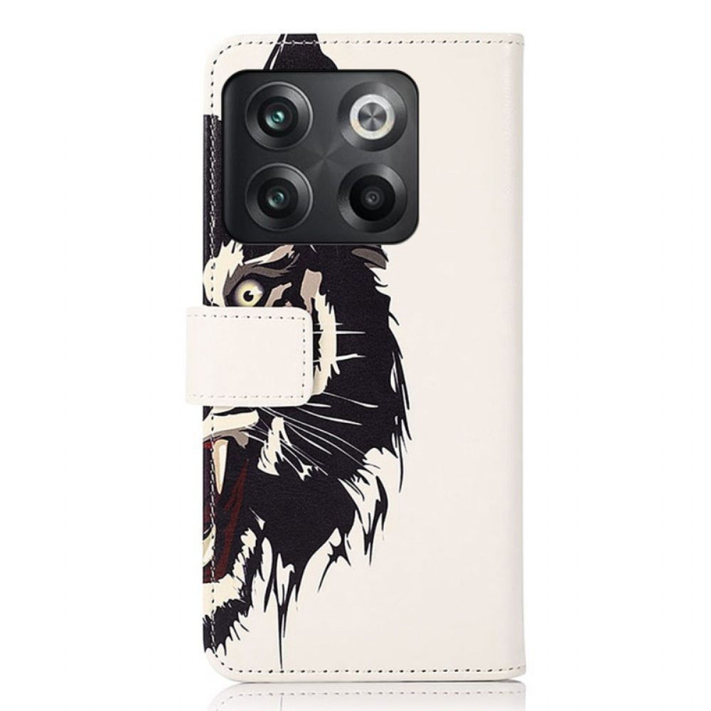 Folio-hoesje voor OnePlus 10T 5G Felle Tijger
