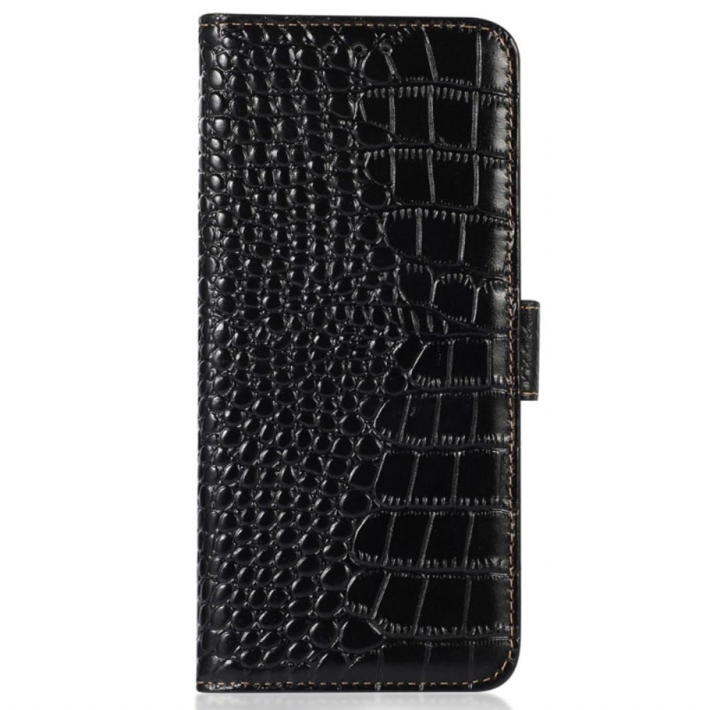 Folio-hoesje voor OnePlus 10T 5G Rfid Krokodil Stijl