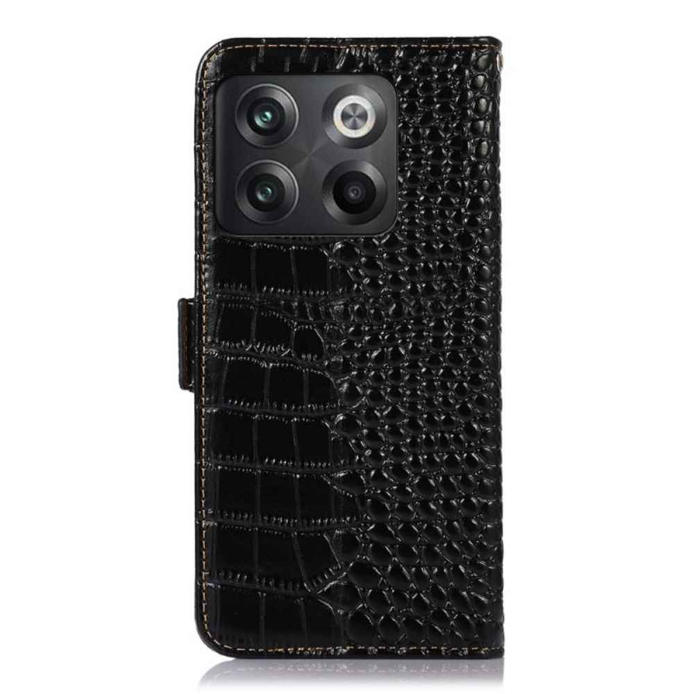 Folio-hoesje voor OnePlus 10T 5G Rfid Krokodil Stijl