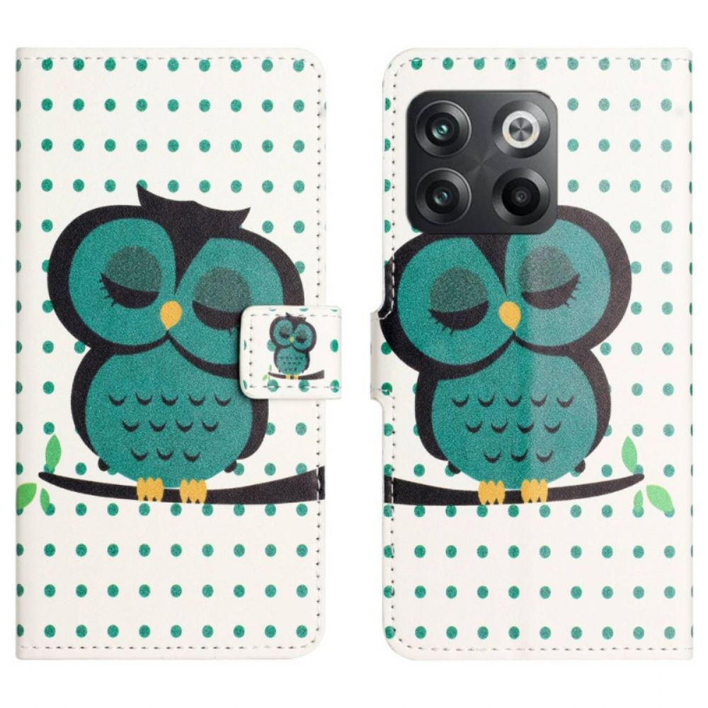 Folio-hoesje voor OnePlus 10T 5G Slapende Uil
