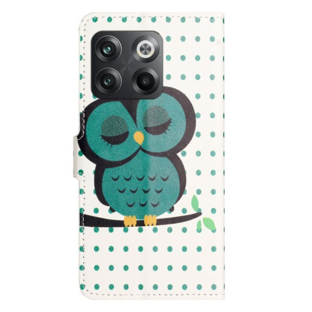 Folio-hoesje voor OnePlus 10T 5G Slapende Uil