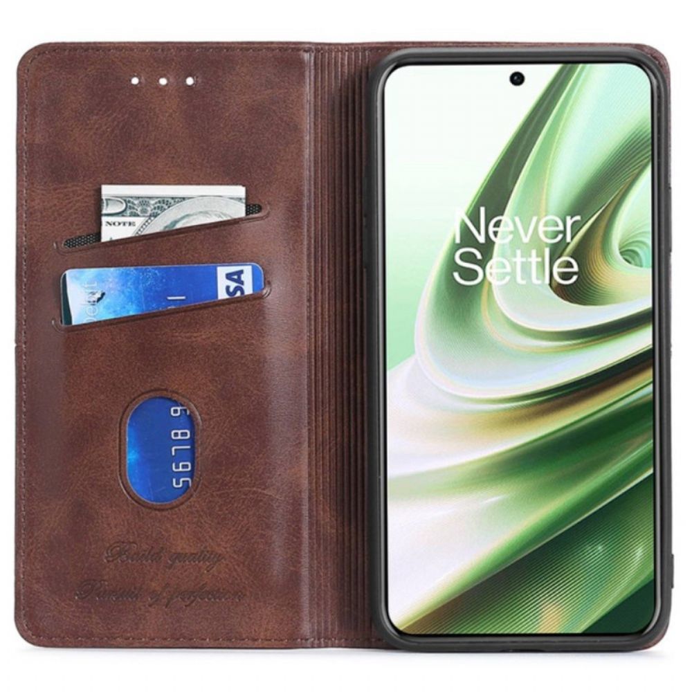 Folio-hoesje voor OnePlus 10T 5G Stiksel Van Kunstleer